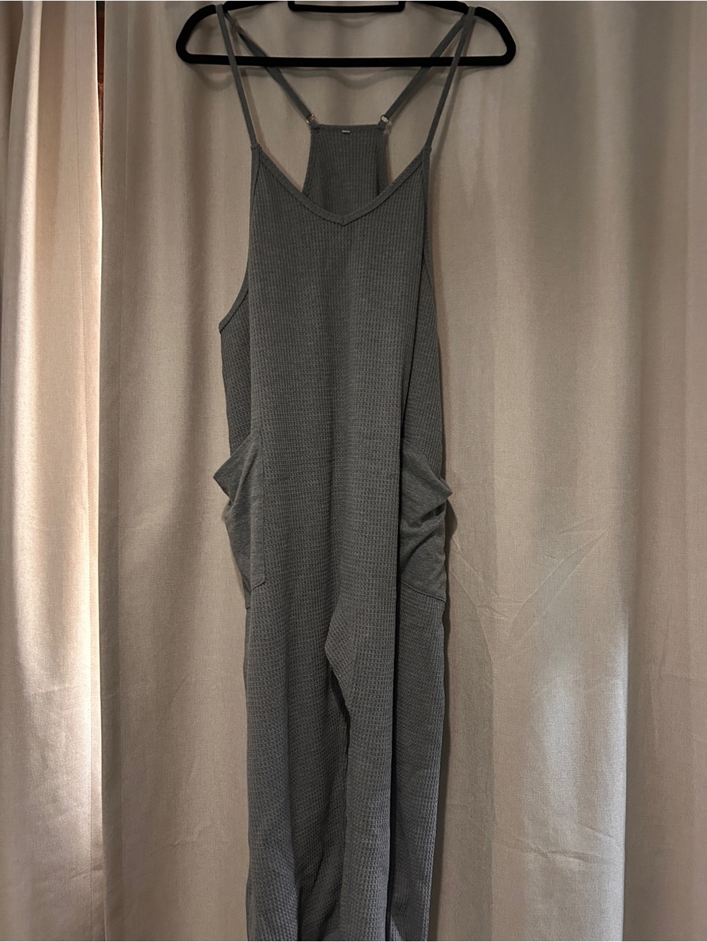 Waffle Knit Strappy Jumpsuit in Charcoal & Jumpsuit White Free People Lookalike